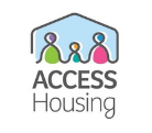 Image of a House with three people inside. Words below the house are Access Housing